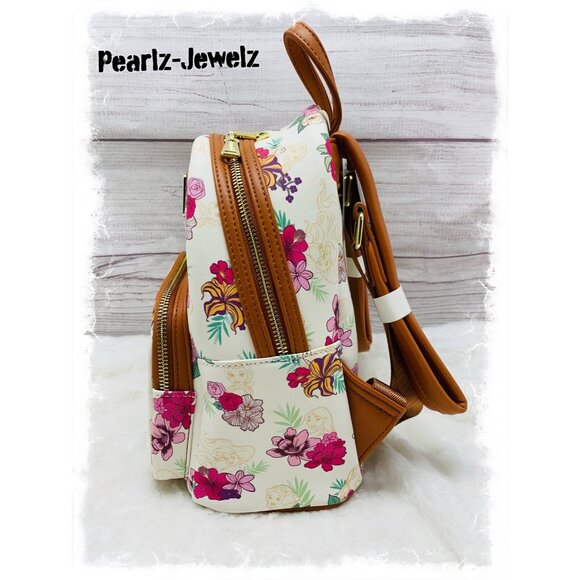 Loungefly Disney Princess Ariel Aurora Belle Rapunzel Fall Floral Mini Backpack main image 6